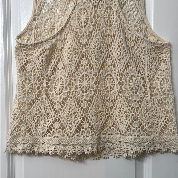 Cream Lace Crochet Top and Lace Bandeau Top and  Skirt. - Picture 6 of 7